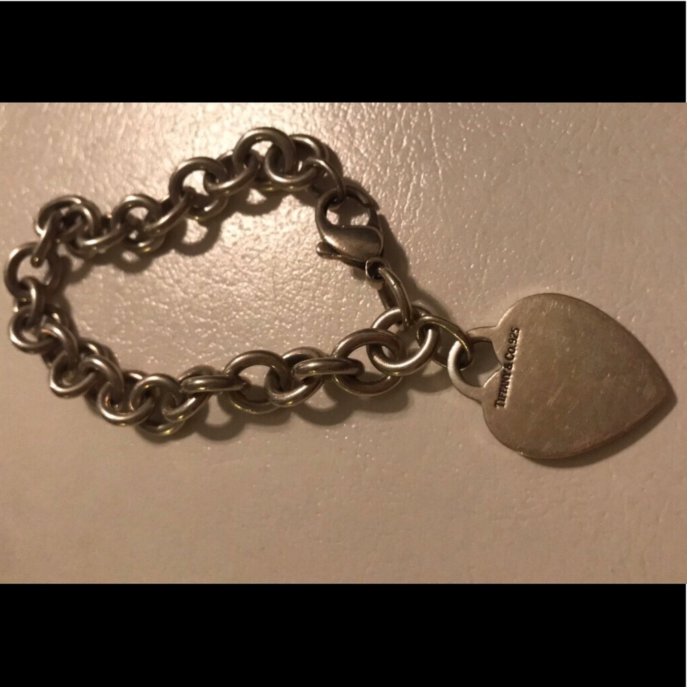 Tiffany & Co Sterling Silver Heart Charm Bracelet